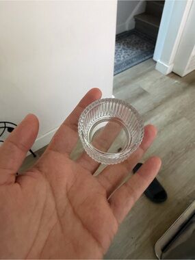 Clear Ribbed Glass Votive Candle Holder